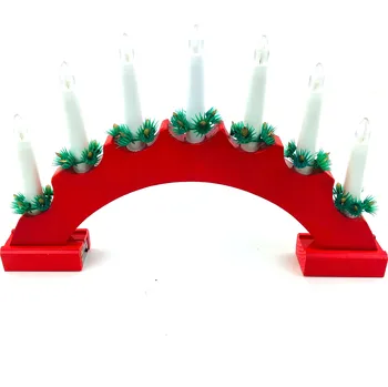 Vánoční svícen acool toy Vánoční svícen oblouk - 7 žárovek (na baterie) Červený