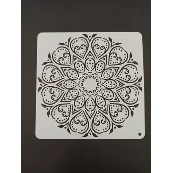Šablona plastová pro kreativní tvoření - 15 x 15 - mandala č.24