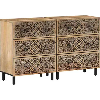 Příborník do zásuvky vidaXL Odkládací skříňky 2 ks 60x33x75 cm masivní mangovníkové dřevo [3206305]