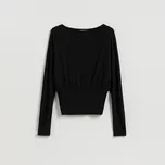 Reserved - Tričko s dlouhými rukávy a vysokým podílem viskózy - černý - 670IU-99X - 670IU-99X-S