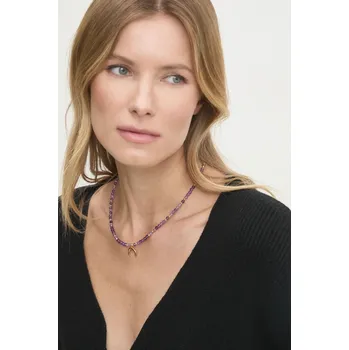 Náhrdelník Ručně vyrobený náhrdelník lunula s ametystem Answear.LAB WS25.AKD00E fialová 44X, vel. ONE SIZE