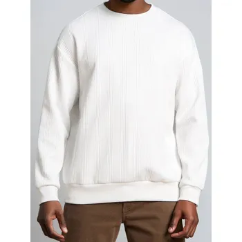 Pánská mikina Sinsay - Mikina s kulatým výstřihem - krémová - 963EU-01X - 963EU-01X-3XL