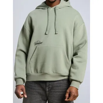 Pánská mikina Sinsay - Mikina s kapucí Comfort Fit s výšivkou - zelená - 5040O-70X - 5040O-70X-3XL
