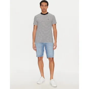 Pánské tričko Calvin Klein pánské černobílé pruhované tričko - XXL