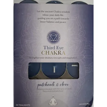 Svíčka Čajové svíčky Čakra Třetí OKO Pačuli hřebíček 24 kusů