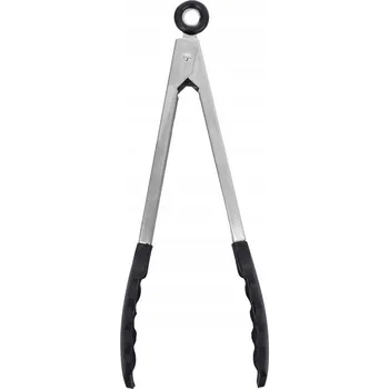 KUCHYŇSKÉ KLEŠTĚ NA JÍDLO GRIL BBQ ČERNÉ