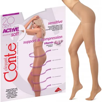 Dámské oblečení Punčocháče hladké Conte Elegant Active Soft 20 DEN béžové Natural, velikost 2