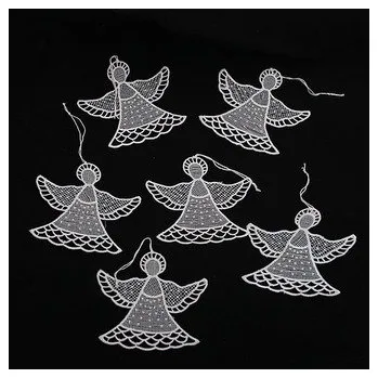 Háčkovaní závěsní andělé - sada 6ks, 0/800