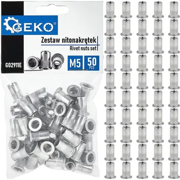 Spojovací materiál Nýtovací matice M5 (0,5–2,5) hliníkové, 50 ks - GEKO