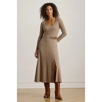 Dámské šaty Šaty Lauren Ralph Lauren béžová barva, midi, 200980038 12X, vel. 32