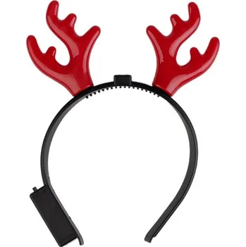 Vánoční dekorace Svítící sobí parohy vánoční - 3 červená