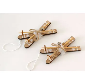 Dřevěná dekorace - Lyže PŘÍRODNÍ