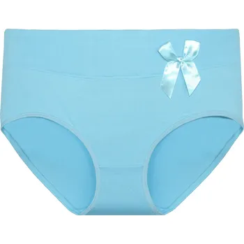 Kalhotky FINE WOMAN Dámské kalhotky klasik s ozdobnou mašlí 9033 Barva: blankytná, Velikost: S/M