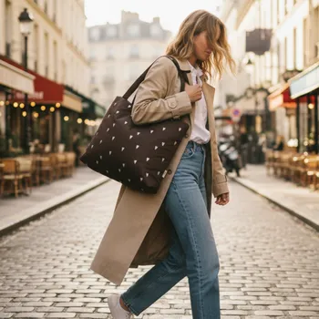 Přebalovací taška STUDIO NOOS Taška mom bag Puffy - Brown Hearts