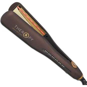 Žehlička na vlasy Salerm Therapy Marron profesionální infračervená žehlička na vlasy hnědá