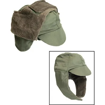 Čepice Čepice HOLANDSKÁ zimní s kšiltem a krytem uší ZELENÁ