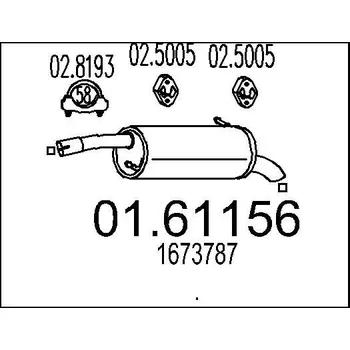 Auto-moto Zadní tlumič výfuku MTS 01.61156