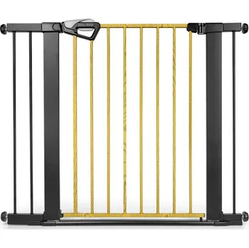 Dětská zábrana Bezpečnostní zábrana GUARDY 104 s rozšířením, černá / přírodní