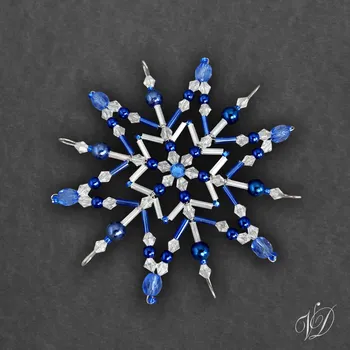 Vánoční ozdoba Vánoční korálková hvězda 0360 (PEVNÁ A NEREZ) Christmas bead ornament (Vánoční hvězda z korálků - Korálková hvězdička a vločka - Hvězdy a hvězdičky z korálků - Christmas bead star)