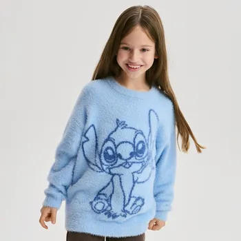 Dívčí oblečení Reserved - Svetr Lilo & Stitch s viskózou - bleděmodrá - 835FH-05X - 835FH-05X-U14