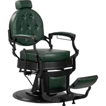 Kadeřnické křeslo Gabbiano Holičské barber křeslo President Barva: Tmavě zelená