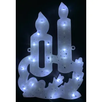 Vánoční světelná dekorace Appetitissime Svítící LED svícen - různé velikosti 30 cm (studená bílá