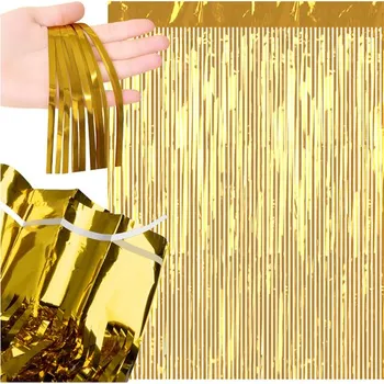 Party dekorace Dekorativní závěs 2x1m zlatý