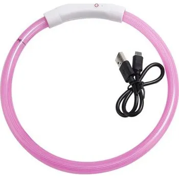 Obojek pro psa Reedog Full Light USB dobíjecí svítící obojek pro psy a kočky - růžová - S