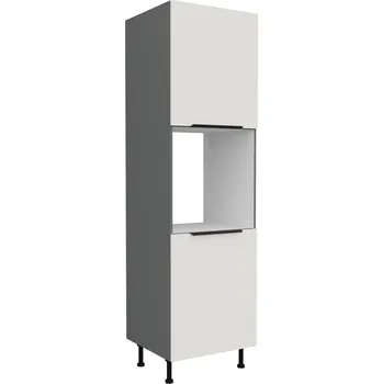Kuchyňská linka Vysoká skříňka pro vestavnou troubu Aria ANT 60 DP-210 2F Barva korpusu: Antracit, Barva dvířek: WH - Crystal white AFM