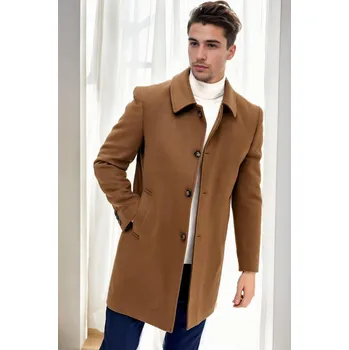 Pánská casual bunda PLT9364 DEWBERRY MEN'S COAT-CAMEL dewberry bílá | hnědá 3455300