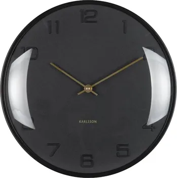 Hodiny Nástěnné hodiny Karlsson Fuerte Dome 30,5 cm černá barva KA6084BK 99X