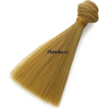 Příze Vlasy blond – rovné syntetické vlasy pro panenky (15 cm)