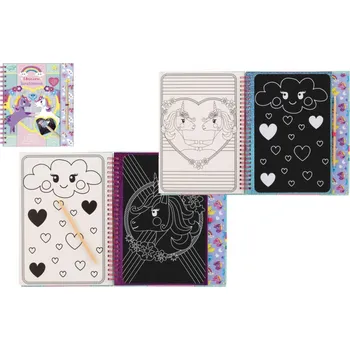 omalovánky Škrabací obrázky blok jednorožec ve fólii 20x24cm