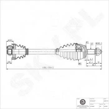 Poloosa kola Přední levá hnací hřídel Fiat Bravo II Lancia Delta III 51794995 ESEN SKV