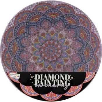 Diamantové malování Diamantové malování mandala - květina fialová průměr 30cm s doplňky ve fólii
