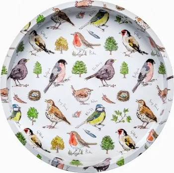 Elite Tins UK Kulatý podnos s motivem ptáčků od Madeleine Floyd