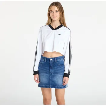 Pánské tričko Tričko adidas Adicolor Football Jacquard Crop Long-Sleeve Top White XS