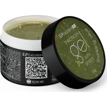 Lak na nehty Excellent PRO Tixotropní gel na nehty s effektem SPARKLING OLIVE 15g