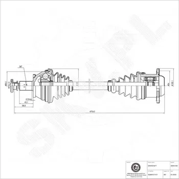 Poloosa kola Přední levá hnací hřídel Seat Cordoba Ibiza III Skoda Fabia I II Roomster VW Polo 6Q0407271CT ESEN SKV