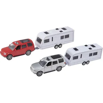 autíčko Alltoys Teamsterz jeep s karavanem