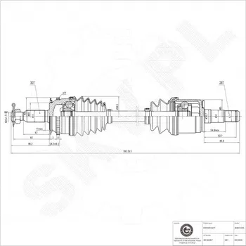 Poloosa kola Přední levá hnací hřídel Fiat Fullback Mitsubishi L200 Pajero Sport 3815A307 ESEN SKV