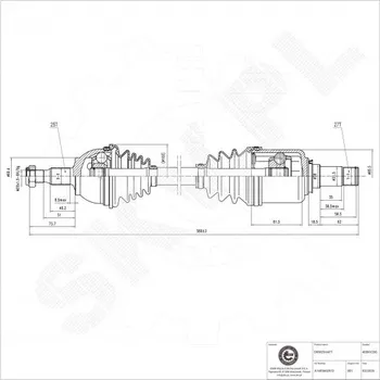 Poloosa kola Přední levá hnací hřídel Mercedes-Benz A-Class B-Class A1693602972 ESEN SKV
