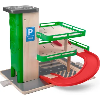 garáž SIKU World Garáž s výtahem a SIKU autíčky - dřevo/plast