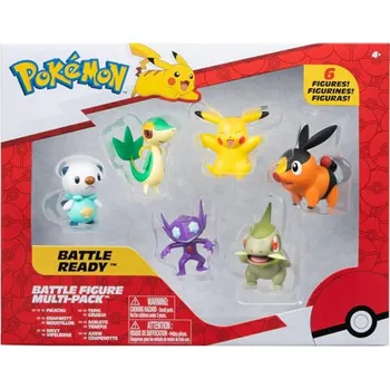 Pokémon akční figurky 6-Pack (Pikachu, Tepig, Oshawott, Sableye, Axew a Sniyv)