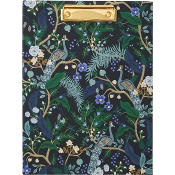 Zápisník Rifle Paper Co. Desky s trhacím blokem Clipfolio Peacock