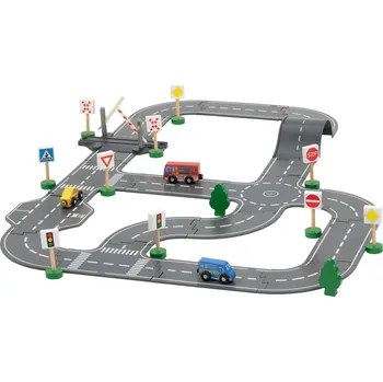 Dřevěná hračka lupilu® Dřevěná stavebnice Město / Závodní dráha (město)