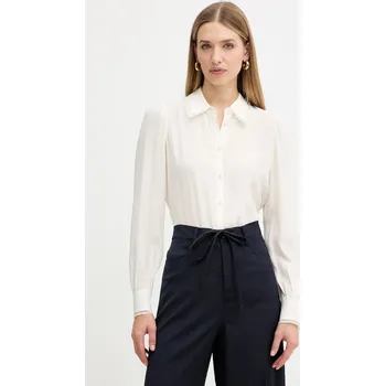 Pánská košile Košile s přídavkem hedvábí Twinset béžová barva, regular, s klasickým límcem, 252TT2142 01X, vel. 36