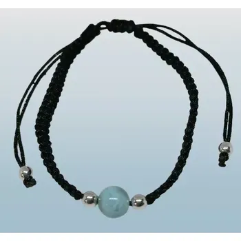 Náramek Exkluzivní larimarový náramek - larimar a hematitové korálky