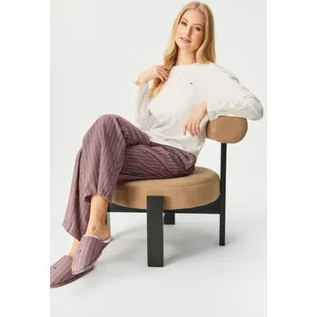 Dámské pyžamo Pyžamo Tommy Hilfiger Gift LS Tee dlouhé s pantoflemi