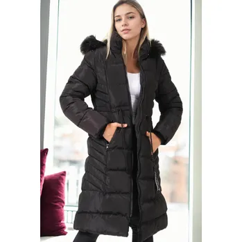 Z9758 DEWBERRY WOMEN'S COAT-BLACK dewberry černá 3455303